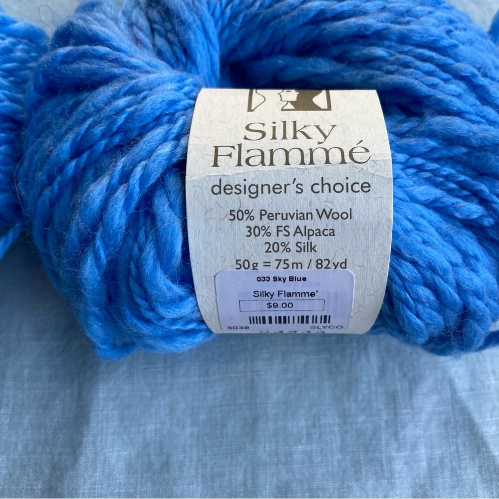 Lot of 2 Elsebeth Lavold blue Silky Flamme wool alpaca silk 50g yarn skeins - Picture 3 of 7